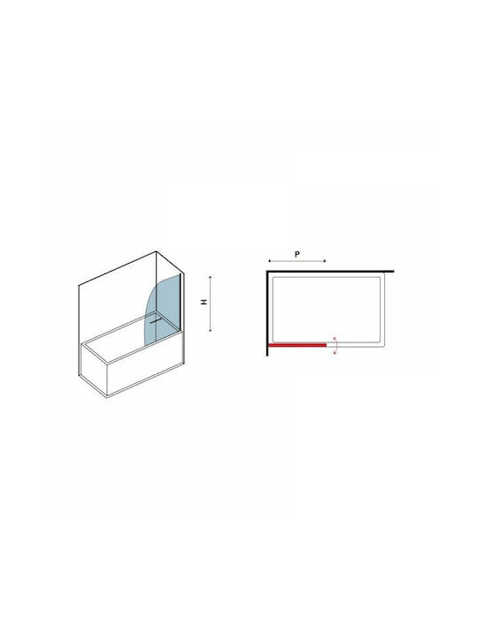 Karag M9 Διαχωριστικό Μπανιέρας 85x140cm Clear Glass