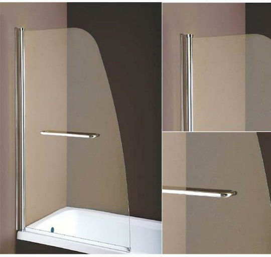 Karag M9 Bathtub Shower Screen with Hinged Door 85x140cm Clear Glass