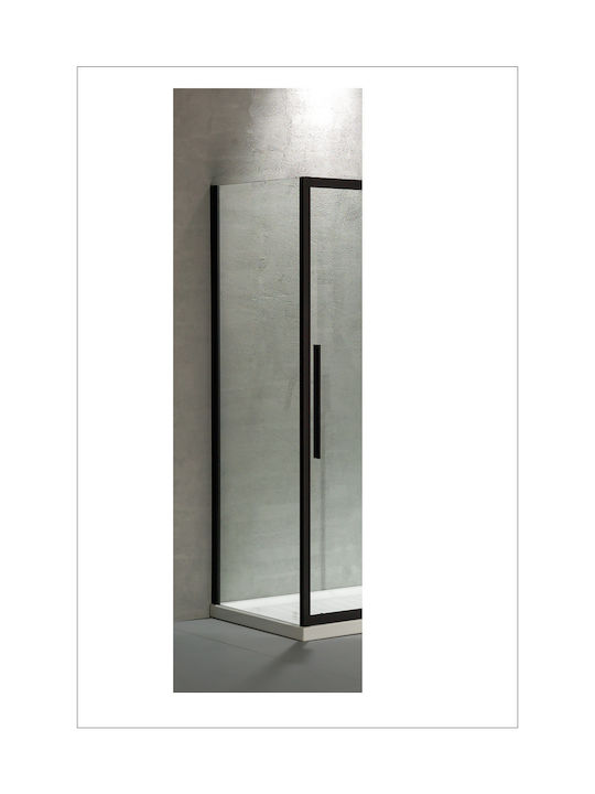 Devon Flow Side Panel Fixed Side for Shower 80x195cm Clean Glass Black Matt