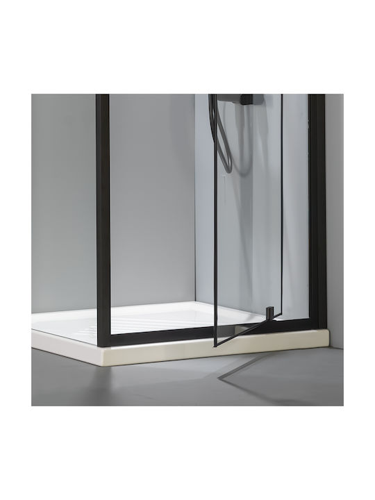 Devon Flow Side Panel Fixed Side for Shower 80x195cm Clean Glass Black Matt
