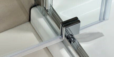 Axis Pivot Shower Screen for Shower with Hinged Door 67-71x185cm Clean Glass Chrome