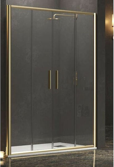 Karag Efe 600 Διαχωριστικό Ντουζιέρας με Συρόμενη Πόρτα 160x190cm Clear Glass Oro