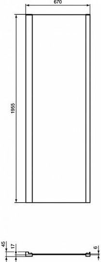 Ideal Standard Connect 2 Σταθερό Πλαϊνό Ντουζιέρας 77-82x195.5cm Black