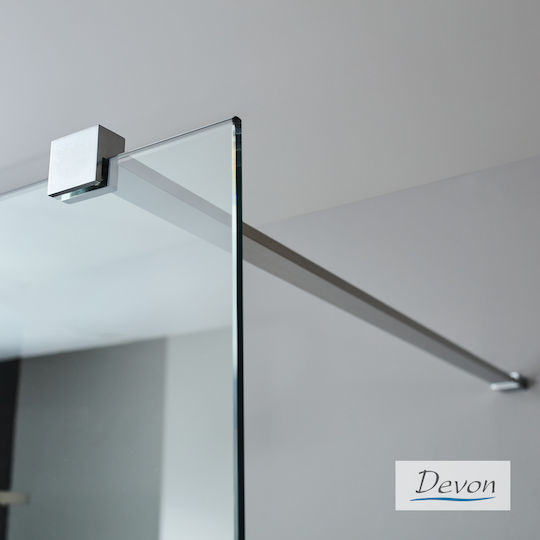 Devon Iwis Walk-In Divider de verandă Duș 87-89x200cm Sticlă curată Inox periat
