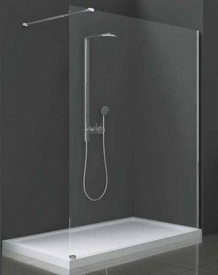 Karag Walkin 1 Shower Screen for Shower 90x200cm Clear Glass Cromo