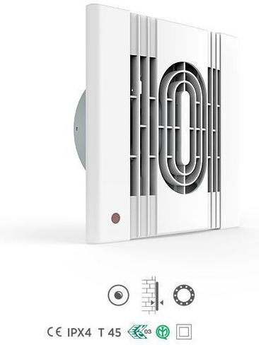 O.Erre IN 10/4 Επιτοίχιος Εξαεριστήρας 100mm Λευκός