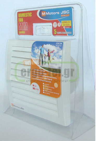 Mmotors MM-100 Wall-mounted Ventilator Bathroom 100mm White