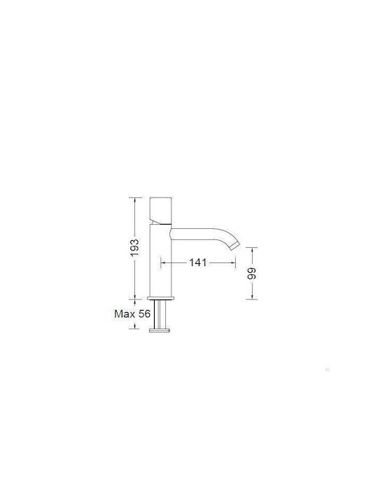 Eurorama Eletta Tecno Built-in Mixer & Spout Set for for Bathroom Sink 1 Exit Black Matt