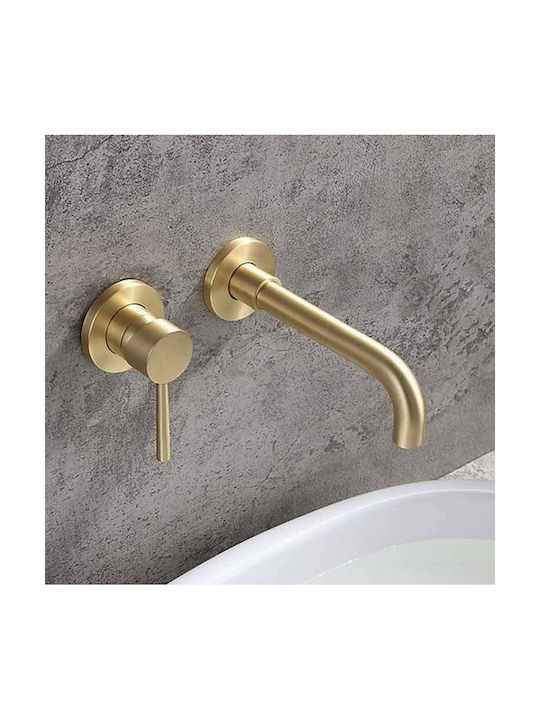 Karag Artemis Built-in Mixer & Spout Set for for Bathroom Sink 1 Exit Inox Oro