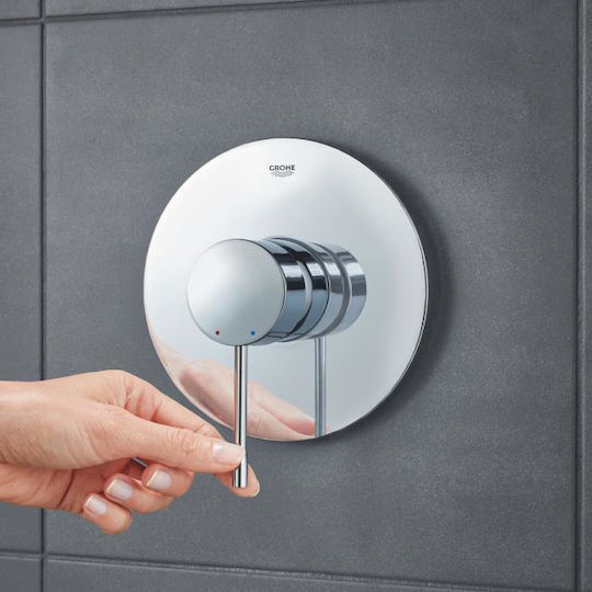 Grohe Essence New Μίκτης Μπαταρίας Εντοιχισμού Μπανιέρας 2 Εξόδων Ασημί