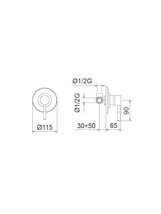 La Torre New Tech 12051SP-100 für Dusche 1 Ausfahrt Silber