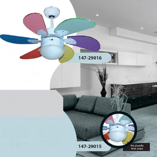 Eurolamp Deckenventilator 91cm Mit Leuchte Vielseitiges / Weiß