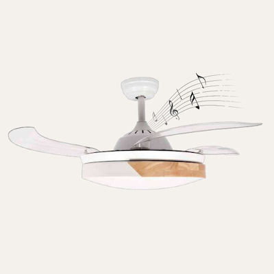 Eurolamp Ceiling Fan 132cm with Light and Remote Control White