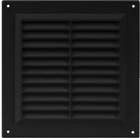 Europlast 101-VR1515M Περσίδα Εξαερισμού 15x15cm Τετράγωνη με Σίτα Μαύρη