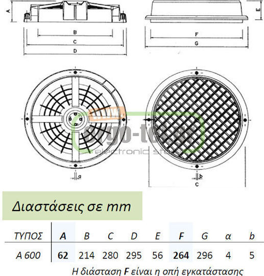 Aliberti A600 Ventilator 264mm White