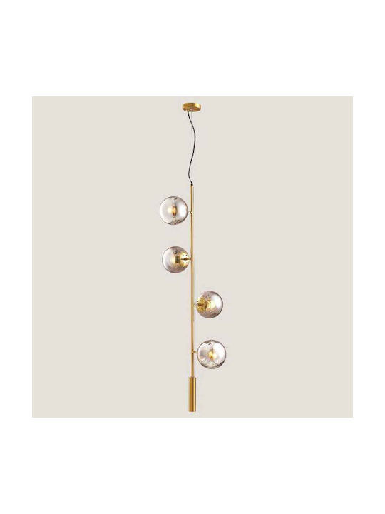 Eurolamp Pendant Light Gold Ball for 4 Bulbs E27 45x130cm