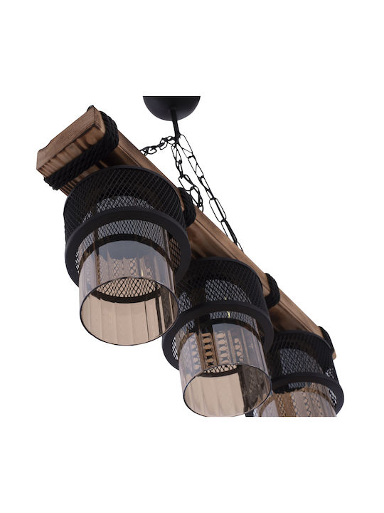 HomeMarkt Pendant Light Brown Rail with Socket E27 50cm