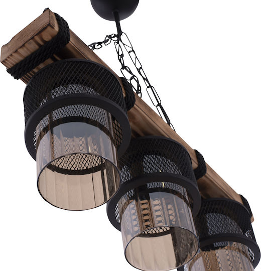HomeMarkt Κρεμαστό Φωτιστικό Καφέ Ράγα με Ντουί E27 50εκ.