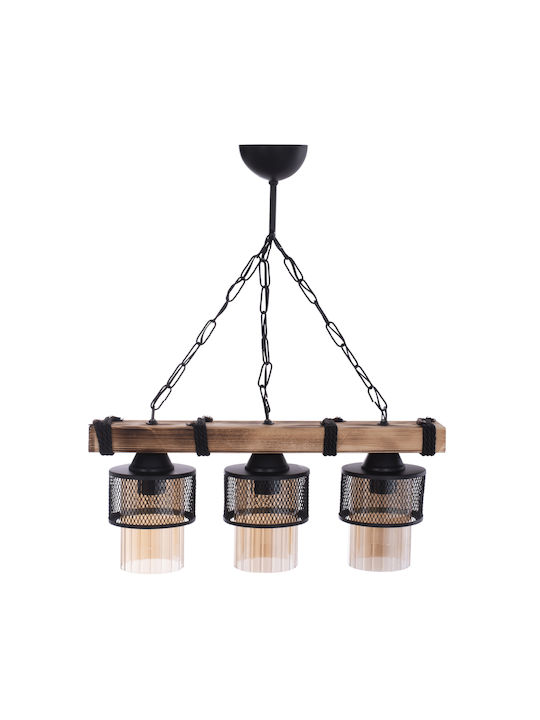 HomeMarkt Pendant Light Brown Rail with Socket E27 50cm
