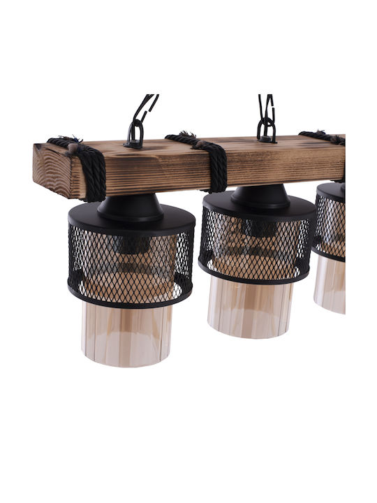 HomeMarkt Pendant Light Brown Rail with Socket E27 50cm