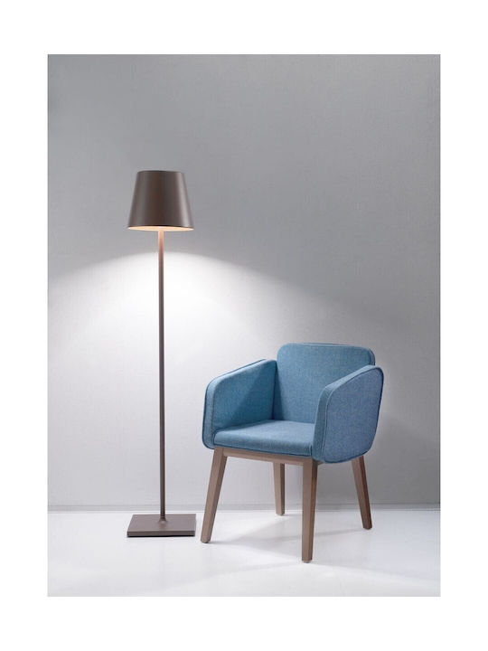 Zafferano Poldina Outdoor Floor Lamp for Exterior Space IP54 Brown