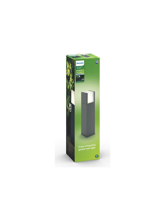 Philips Arbour Outdoor Floor Lamp Small Post 6W IP44 for E27 Socket Gray