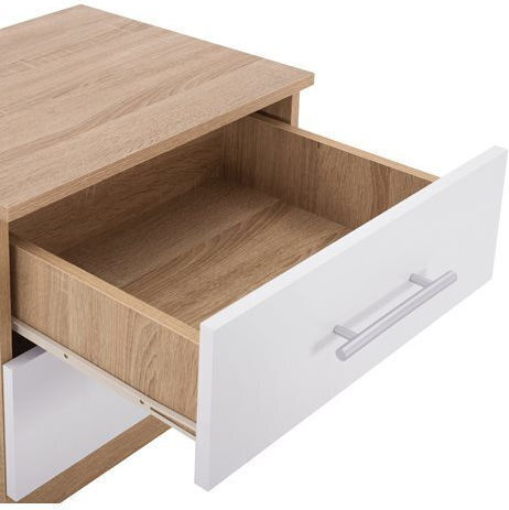 Wooden Bedside Table Sonama-Λευκό 48x40.5x41.5cm