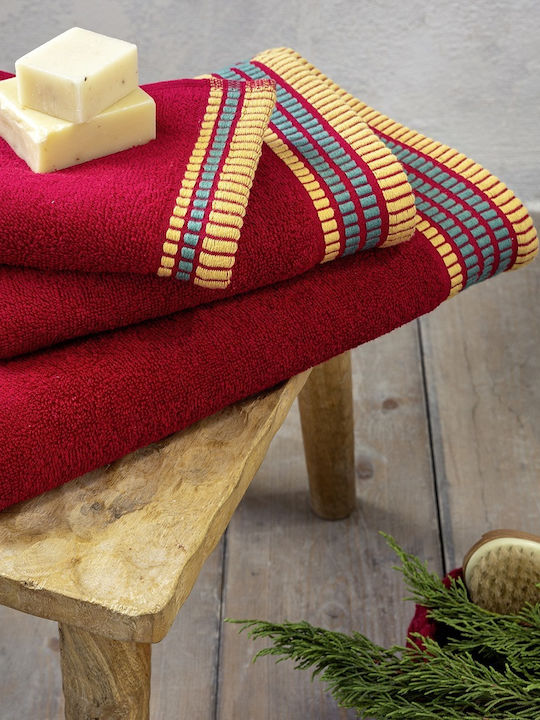 Nima Bath Towels Set 3pcs Siren Red 450gr/m²