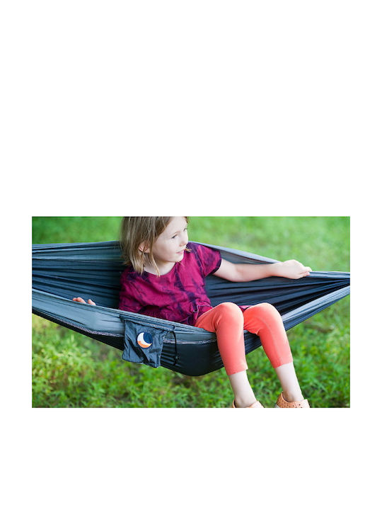 Ticket To The Moon Kids Hängematte Fallschirm Einzeln Stoff Turquoise / Orange 150x75cm