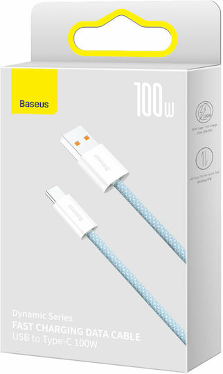 Baseus Cablu USB 2.0 Dynamic Braided USB-C la USB-A 100W PD Albastru 2m CALD000703