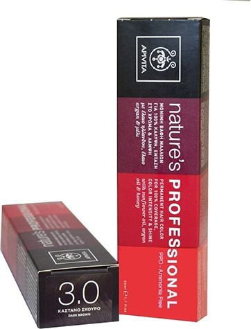 Apivita Nature's Professional Βαφή Μαλλιών Χωρίς Αμμωνία 3.0 Καστανό Σκούρο 50ml