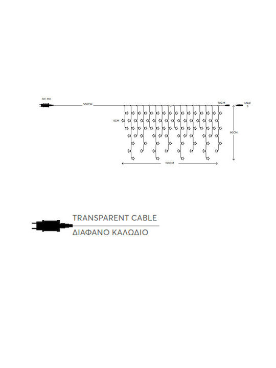 90 Lights LED White type Rain Eurolamp