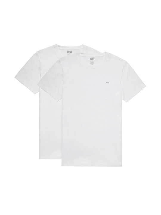 Diesel Men's Short Sleeve Undershirts White 2Pack