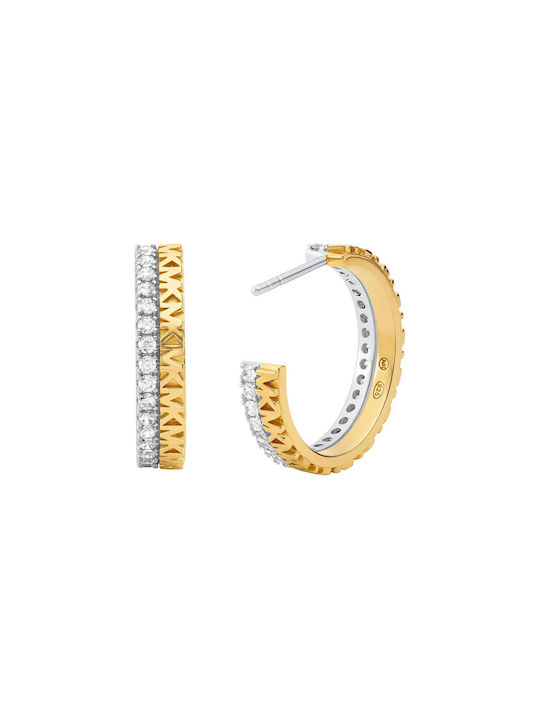 Michael Kors Earrings Hoops made of Silver Gold Plated with Stones