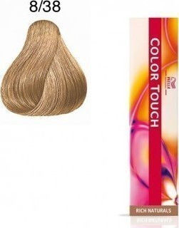 Wella Color Touch Rich Naturals Vopsea de Păr fără amoniac 8/38 Blond deschis de aur deschis Pearl 60ml