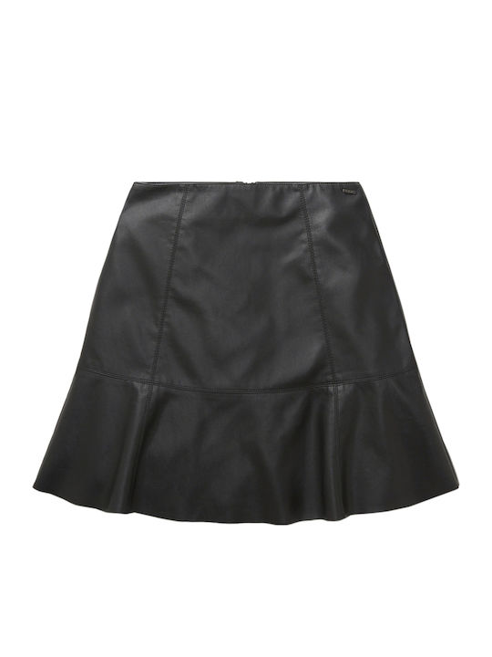 Leather Mini Skirt Black