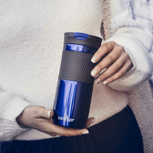 Contigo Byron SS Pahar Termos Oțel inoxidabil Fără BPA 470ml Albastru cu Mustiuc
