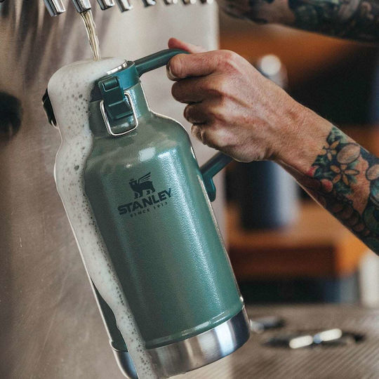 Stanley Classic Easy-Pour Growler Bottle Thermos Stainless Steel BPA Free 1.9lt Green