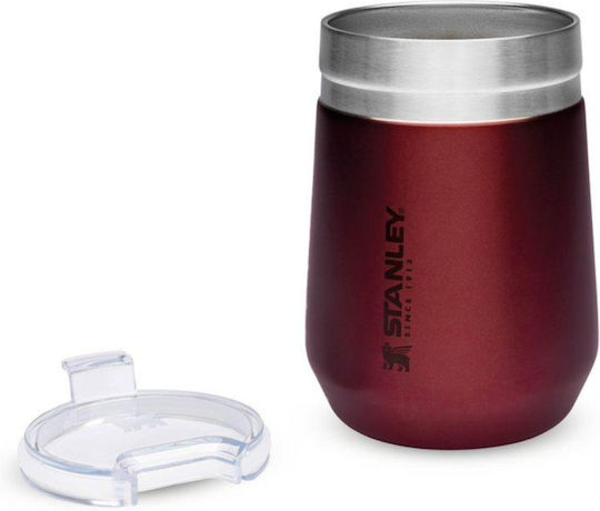 Stanley Go Everyday Wine Tumbler Glass Thermos Stainless Steel 290ml Wine with Straw and Handle