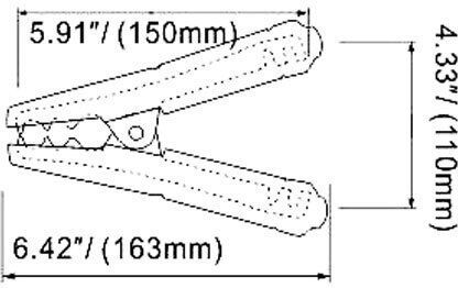 Крокодилка Черен Крокодил 400A 163mm 01.113.0082