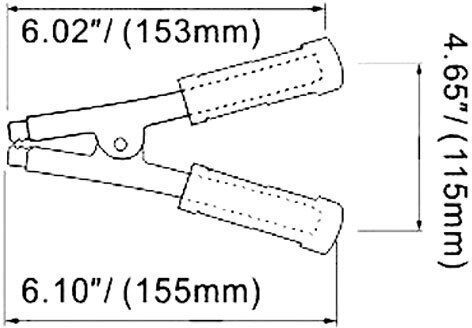 Krokodilklemmen Krokodilklemme 400A 155mm 01.113.0078 2Stück