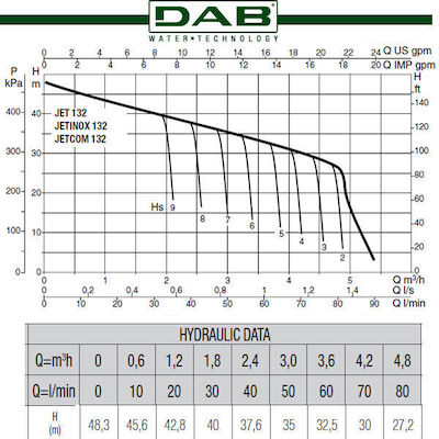 DAB Electric Surface Water Pump Centrifugal with Automatic Suction 1.36hp Single-Phase