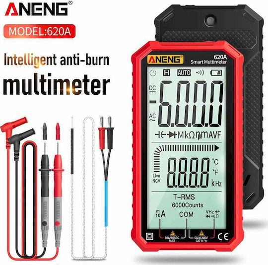 Aneng Aneng 620A Ψηφιακό Πολύμετρο με Καπασιτόμετρο True RMS με Buzzer με Μέτρηση AC / DC / Χωρητικότητας