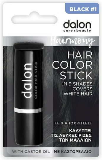 Dalon Color Hair Stick Προσωρινή Βαφή Μαλλιών σε Stick Χωρίς Αμμωνία 1 Μαύρο 4.5gr