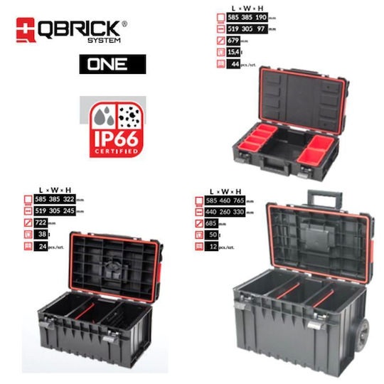 Qbrick Cu roți Plastic Căruță cu Geantă de scule