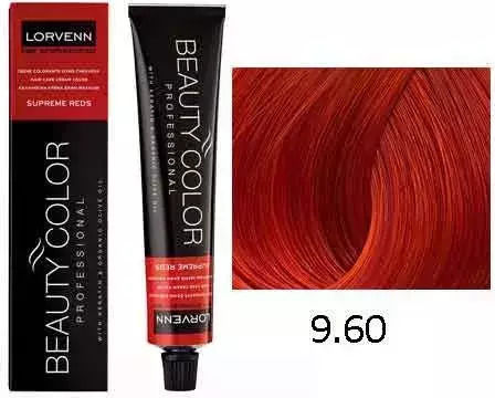 Lorvenn Beauty Color Supreme Reds Βαφή Μαλλιών 9.60 Ξανθό Πολύ Ανοιχτό Έντονο Κόκκινο 70ml