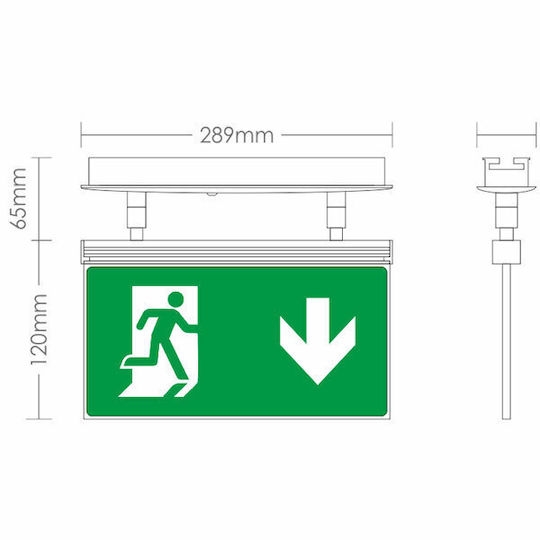 Olympia Electronics LED Φωτιστικό Ασφαλείας Εξόδου με Τροφοδοσία Μπαταρίας SLD-28/SP