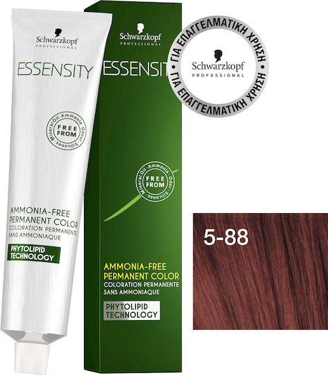 Schwarzkopf Essensity Vopsea de păr fără amoniac 5-88 Castaniu deschis castaniu roșu strălucitor 60ml