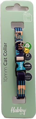 Habby CC02 Cat Collar with Bell Blue 10mm x 20-30cm