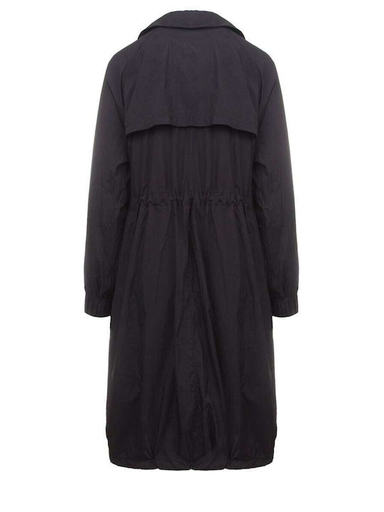 DKNY Γυναικείο Μαύρο Παλτό με Κουμπιά